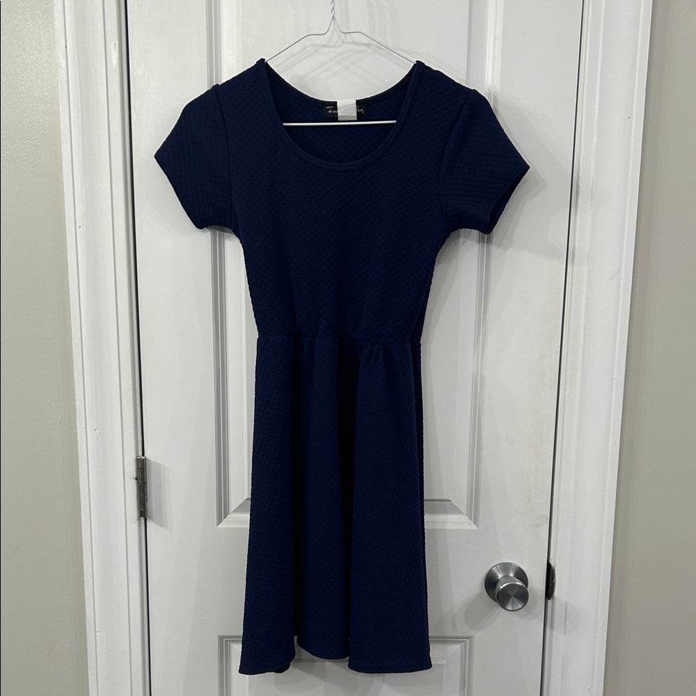 French Atmosphere Dark Blue Kids Dress
